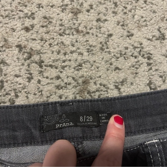 PrAna Dark Gray Mid-Rise Straight Leg Denim Jeans Size 8 - Picture 8 of 8